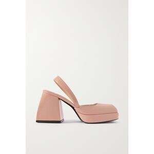 Nodaleto 'Bulla' Pink Leather Jones Patent-Leather Platform Slingback Pumps